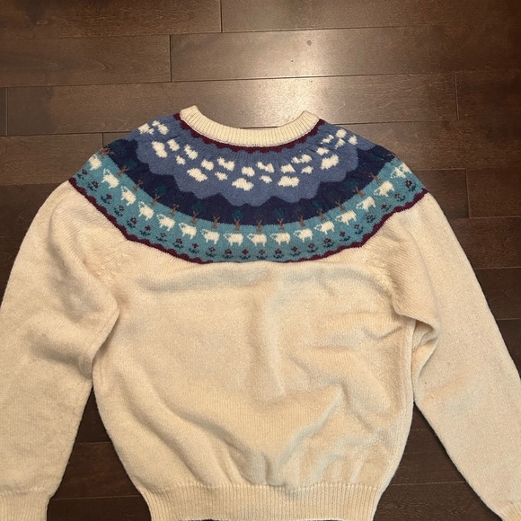Vintage Woolrich Sheep Fair Isle Scenic Farm Landscape Wool Sweater - Picture 6 of 6